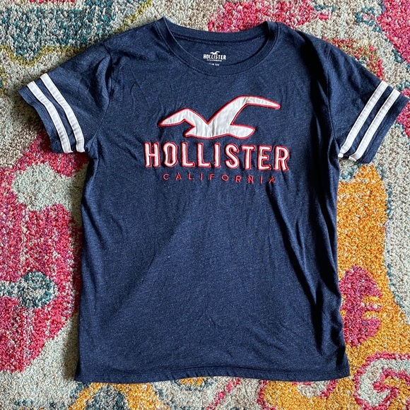 4/$10 Hollister Dark Blue Tee with Logo - Picture 1 of 3